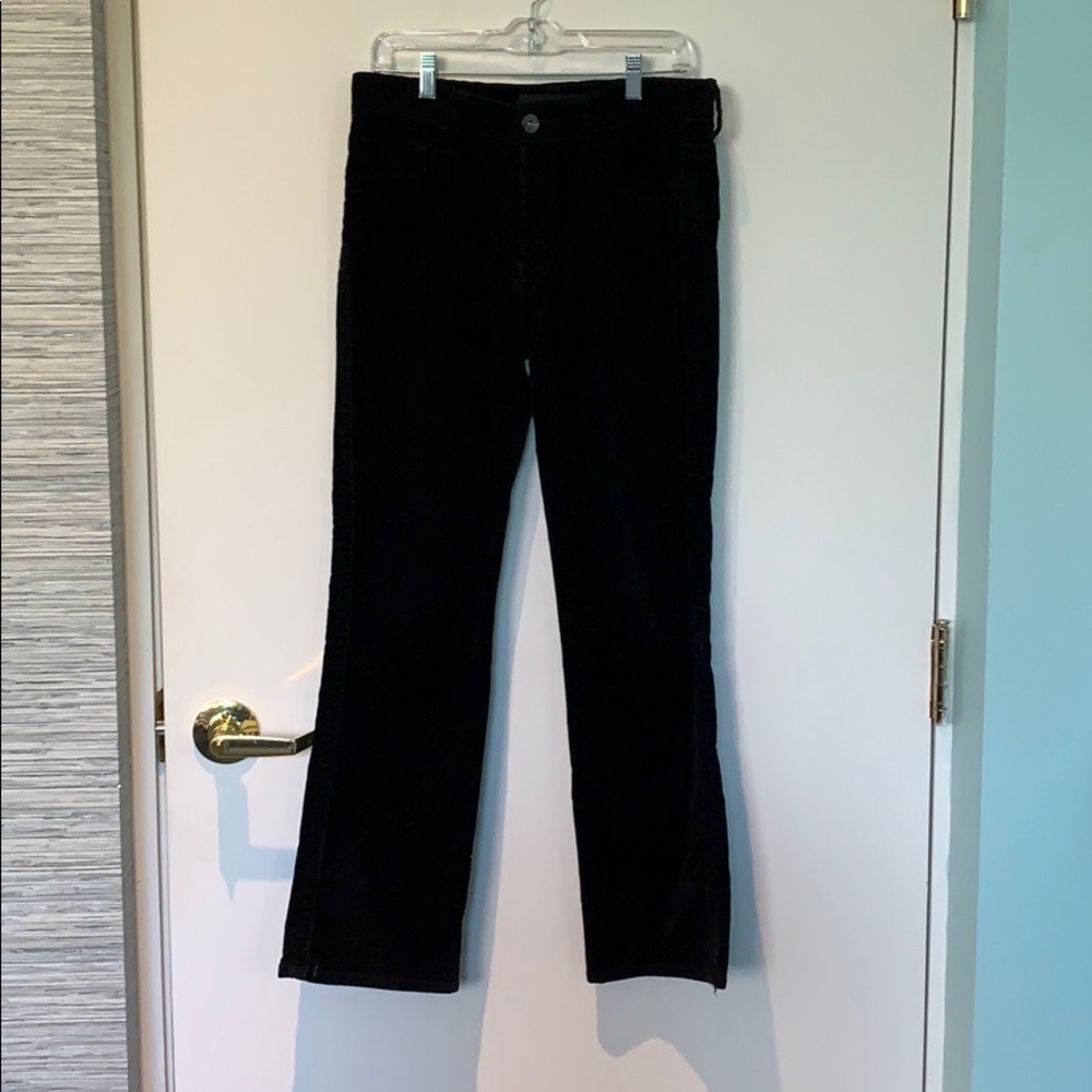 Black Corduroy Straight Leg Pants